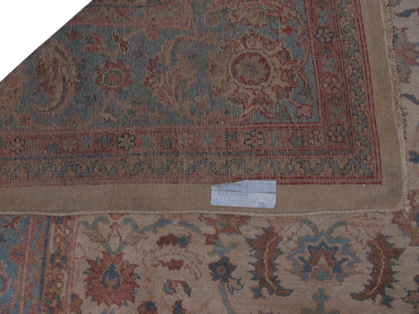 Indischer Amritsar-Teppich Weiche Farben (Wolle) im Angebot