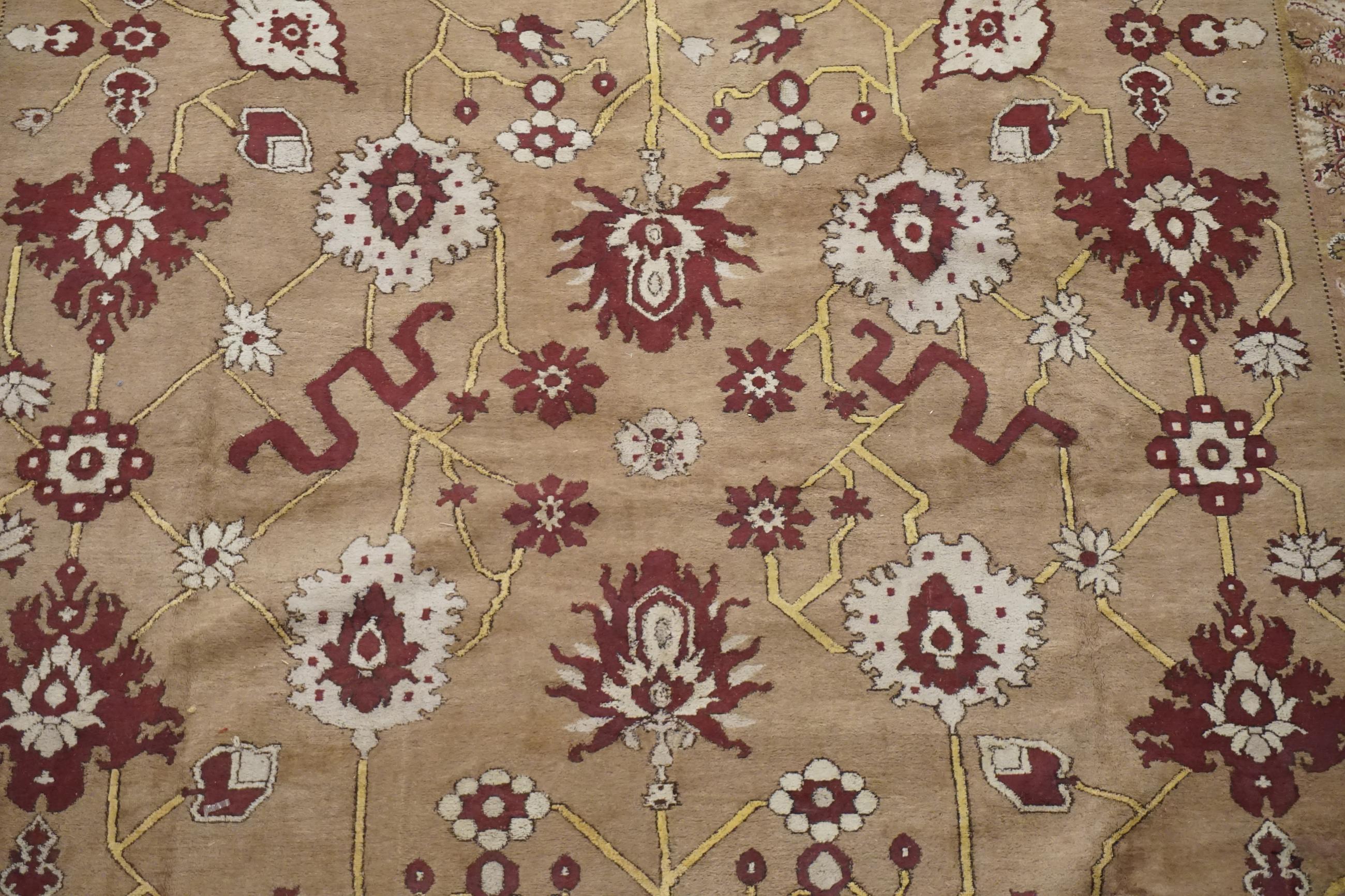 Wool Indian Antique Agra Rug, circa 1890 For Sale