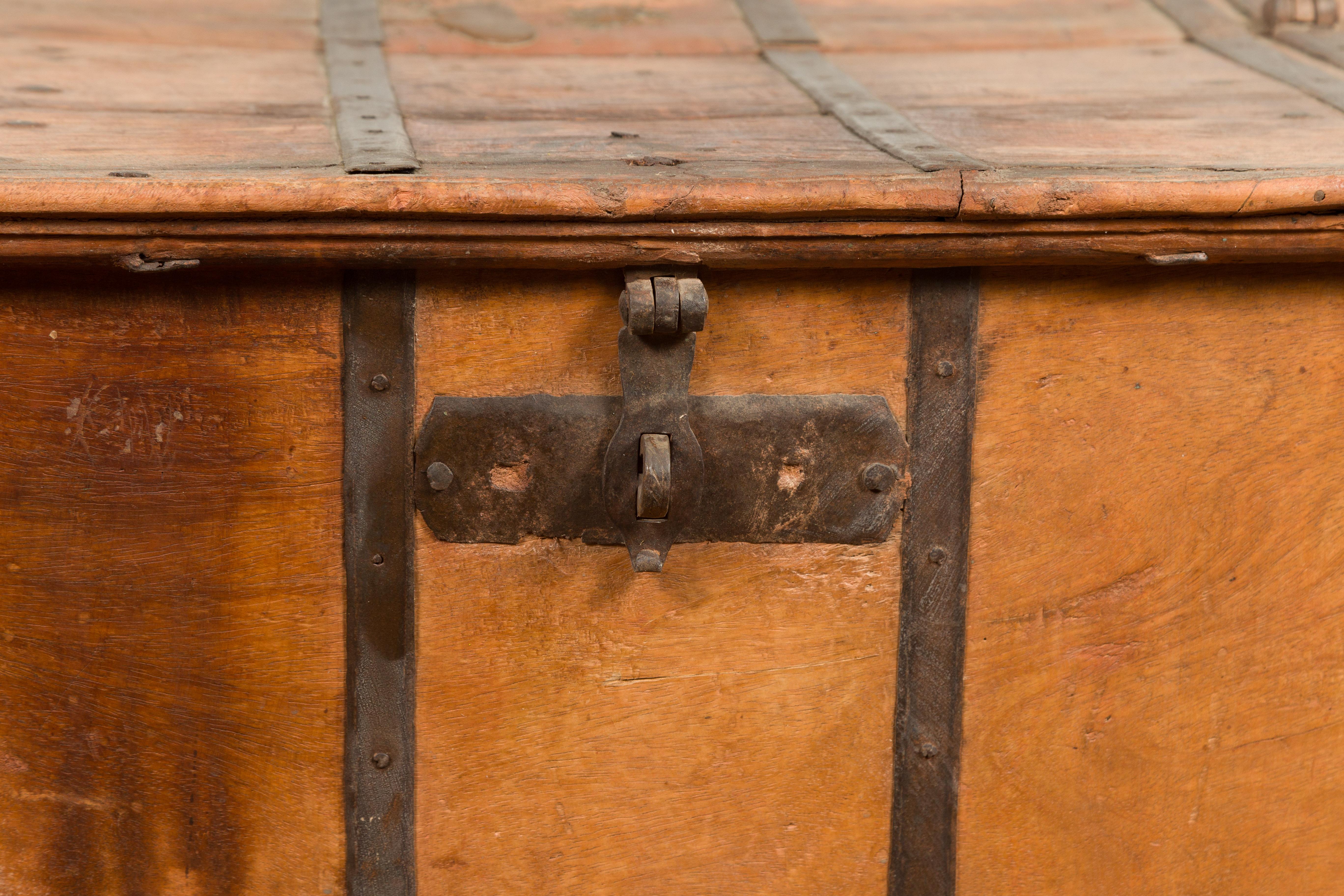 Light Brown Antique Storage Chest with Internal Compartment For Sale 3