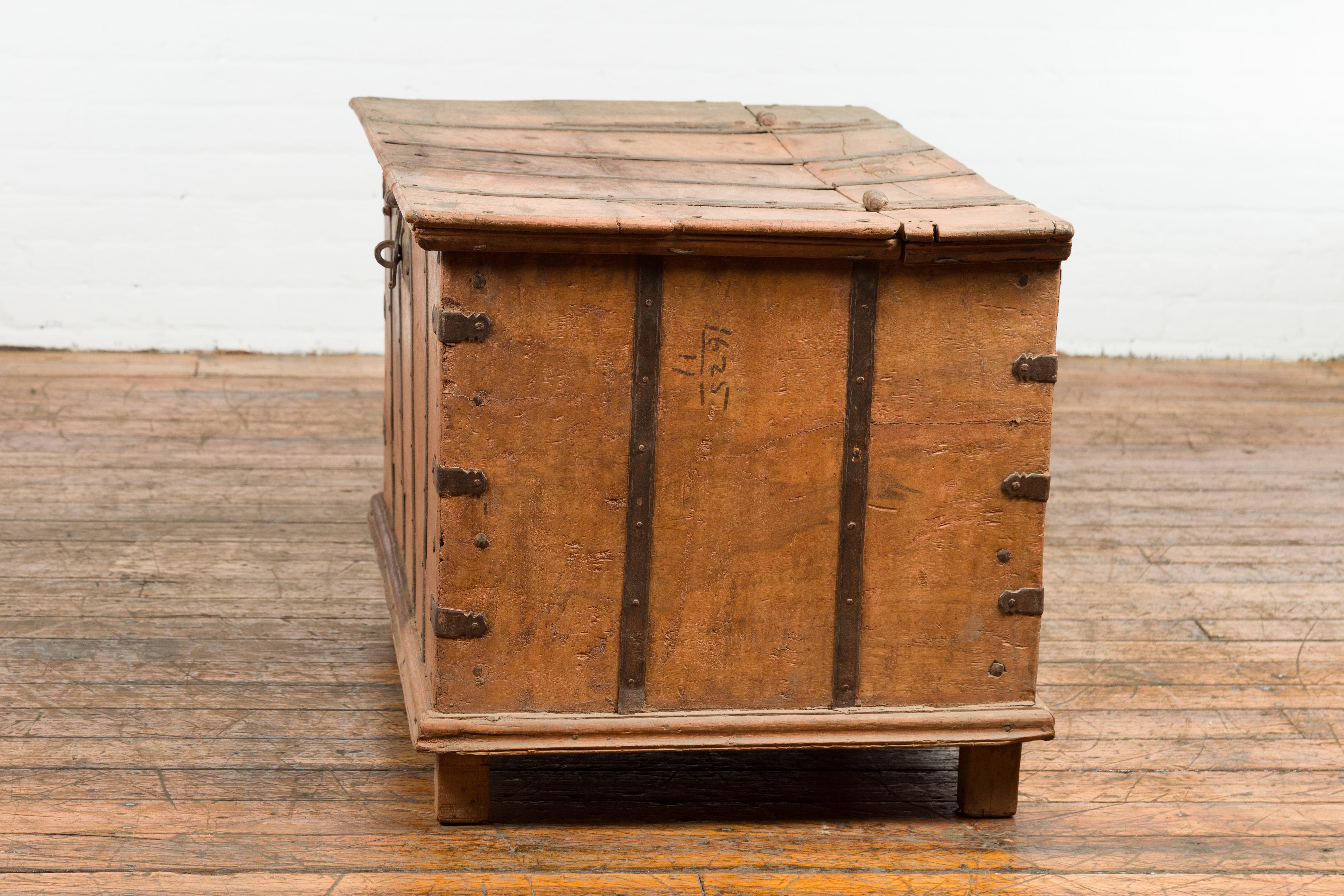 Light Brown Antique Storage Chest with Internal Compartment For Sale 12