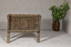 Indian Antique Damachiya Wedding Cabinet on Legs with Carved Décor