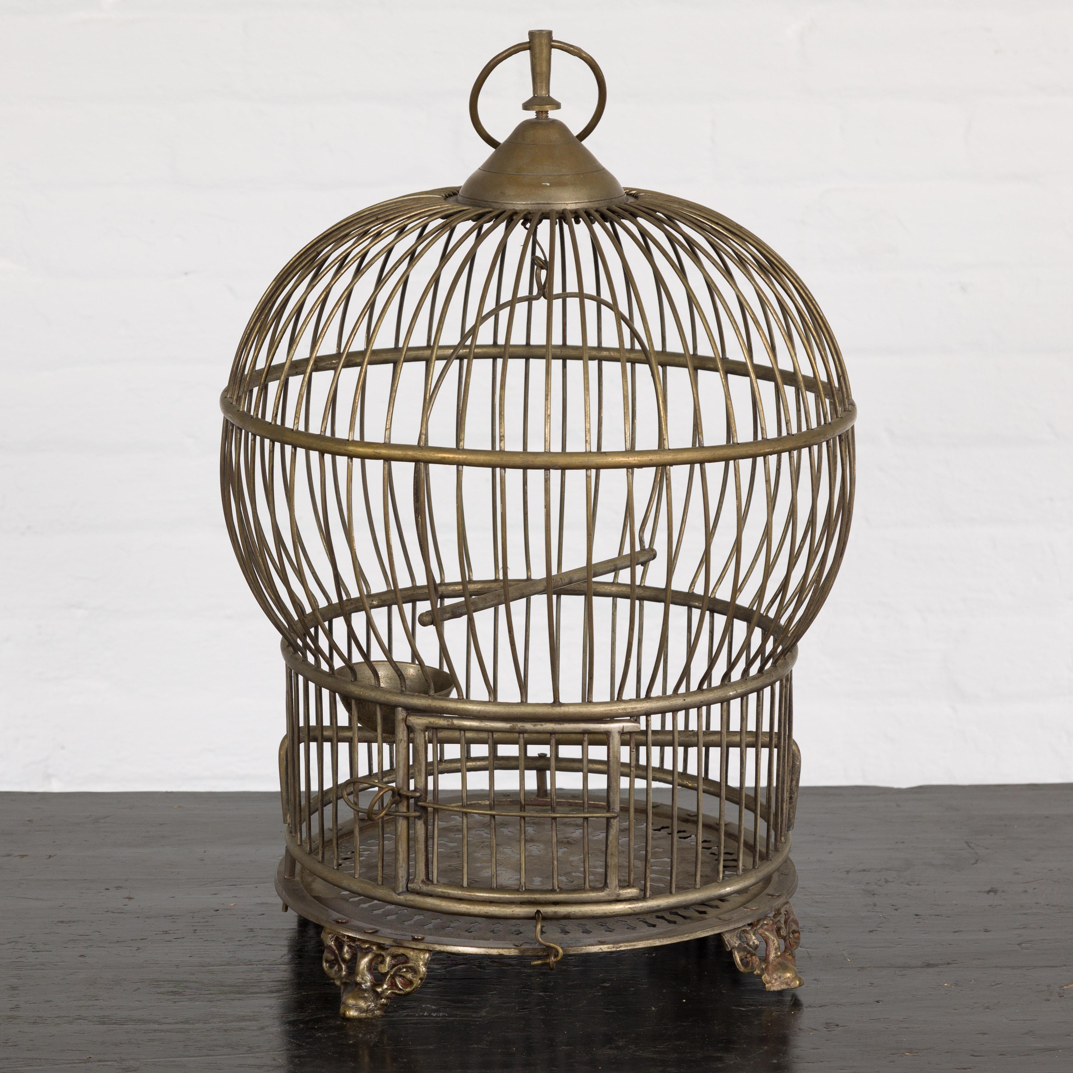 brass bird cage stand