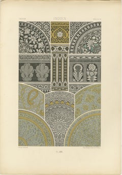 Ornementation architecturale indienne - Motifs floraux et géométriques moghols,  vers 1869