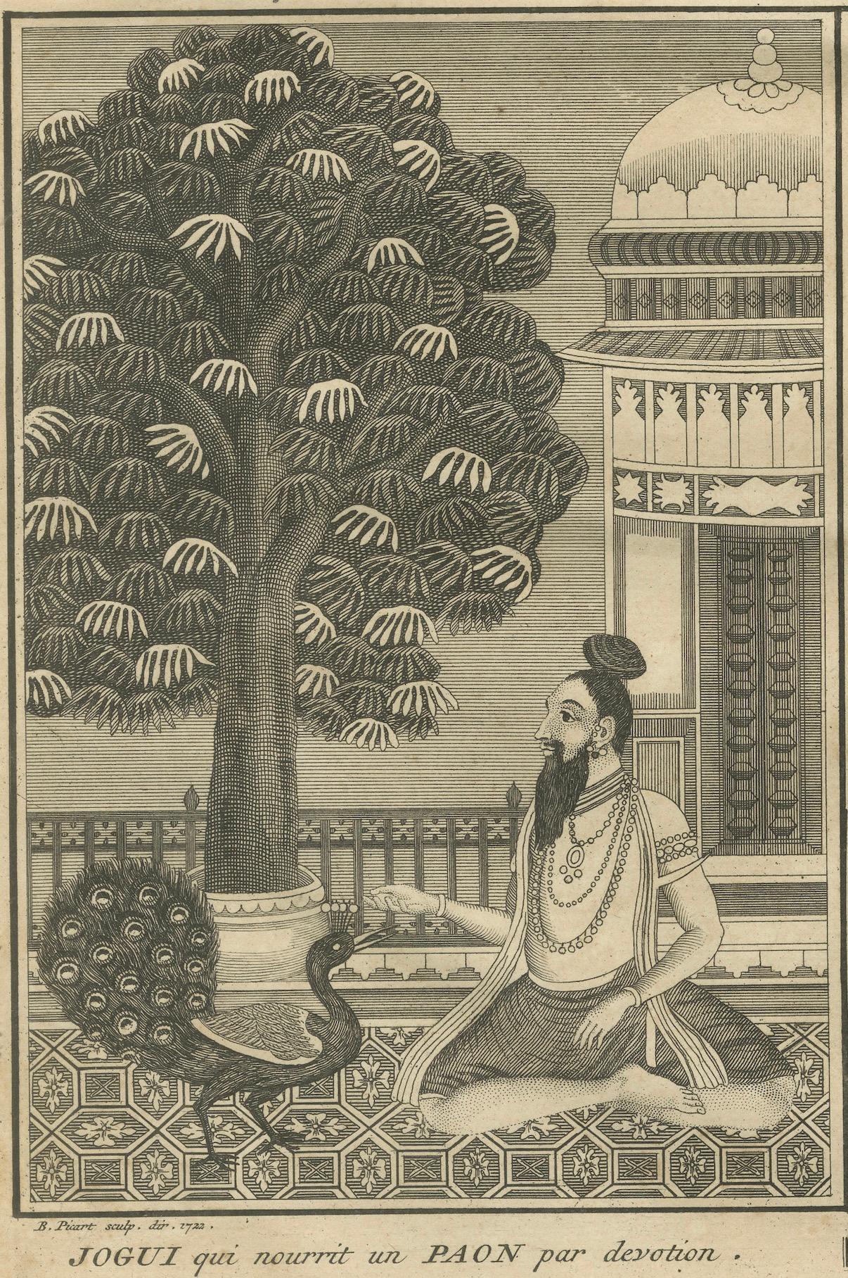 Ascetas indios y rituales de devoción - Dar de comer a los pájaros y actos de penitencia, 1734 mediados del siglo XVIII en venta