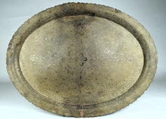 Indian Bidri Engraved Serveware Tray, Early 19th Century