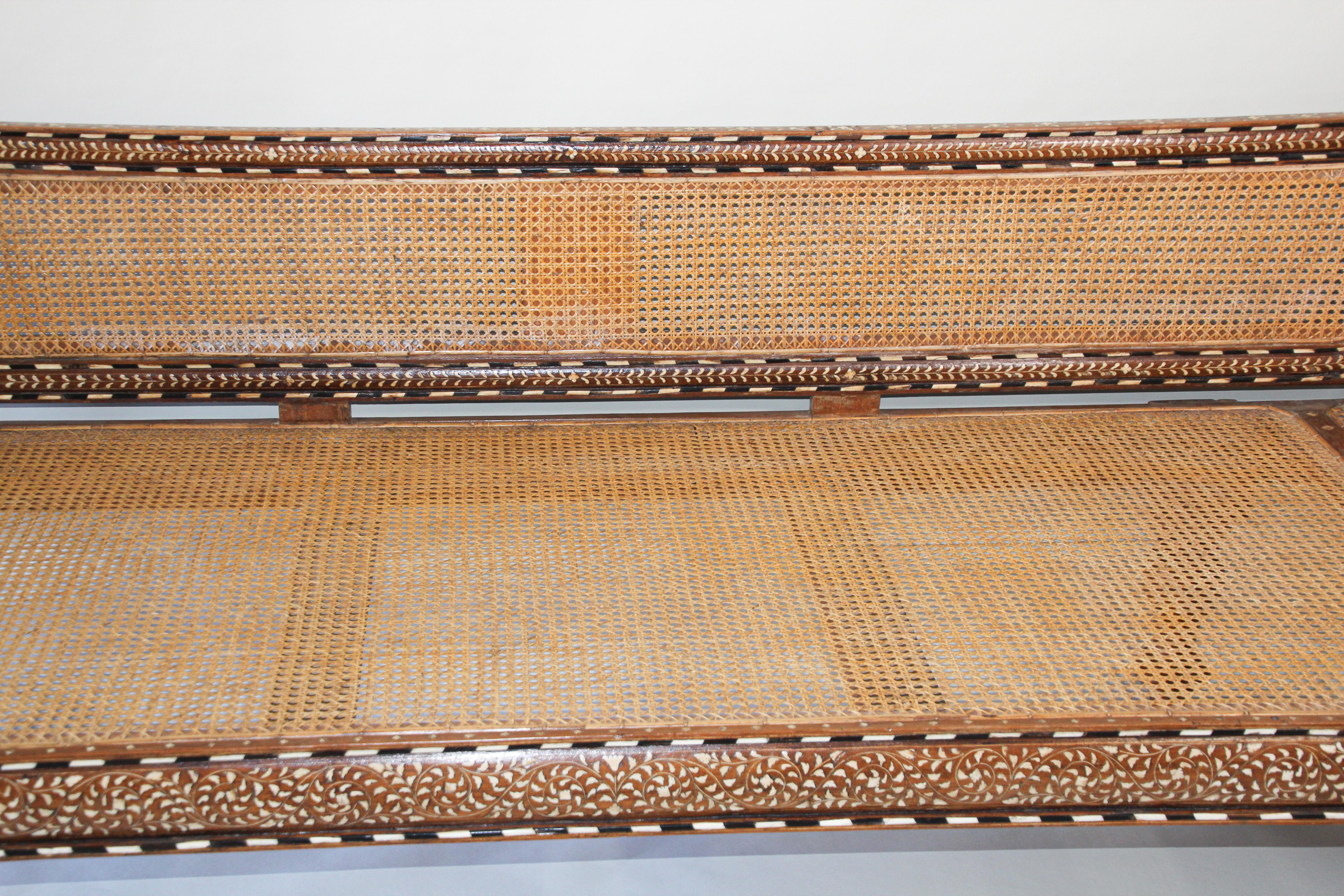 Indian Bone Inlaid Anglo-Indian Settee 4