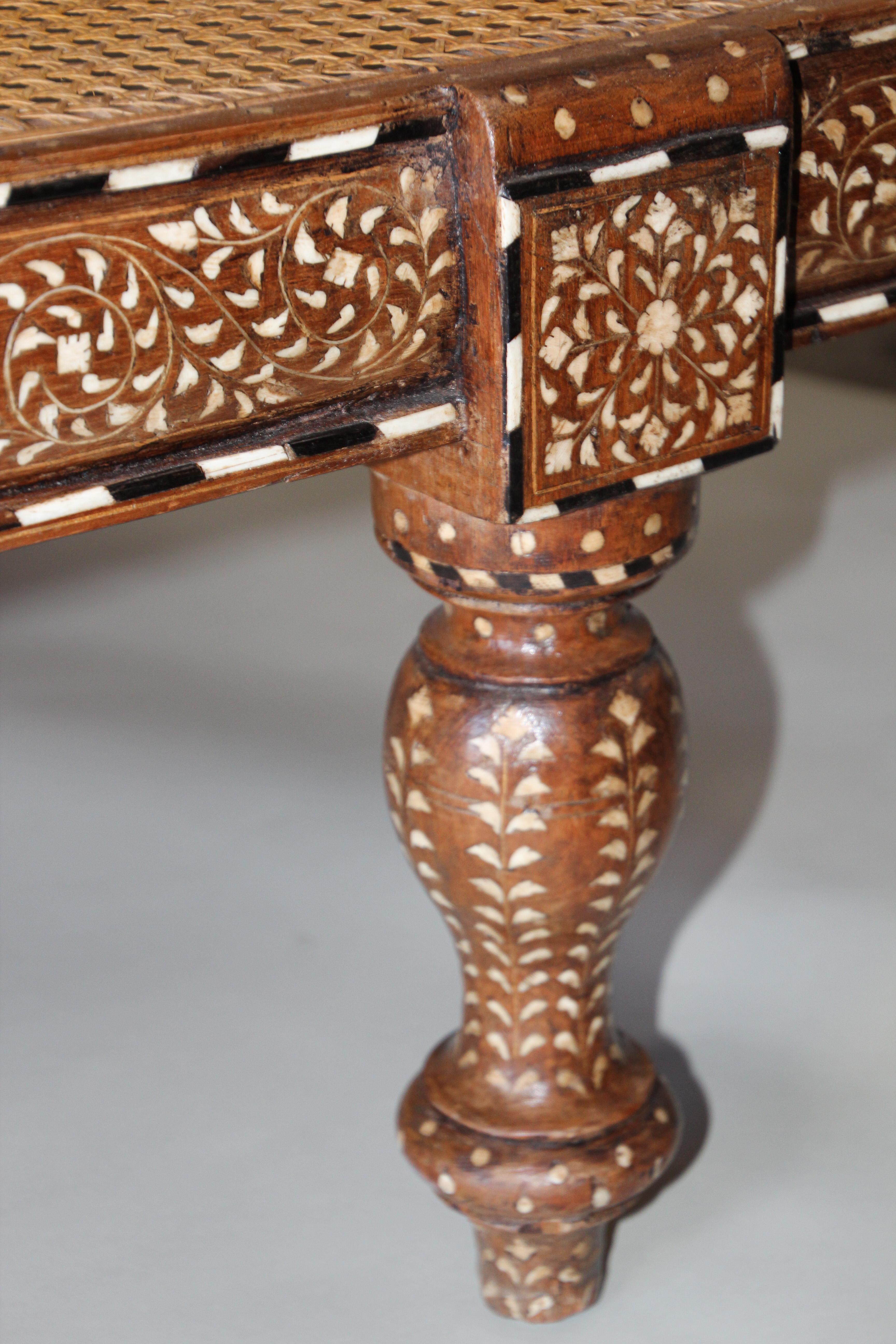 Indian Bone Inlaid Anglo-Indian Settee 6