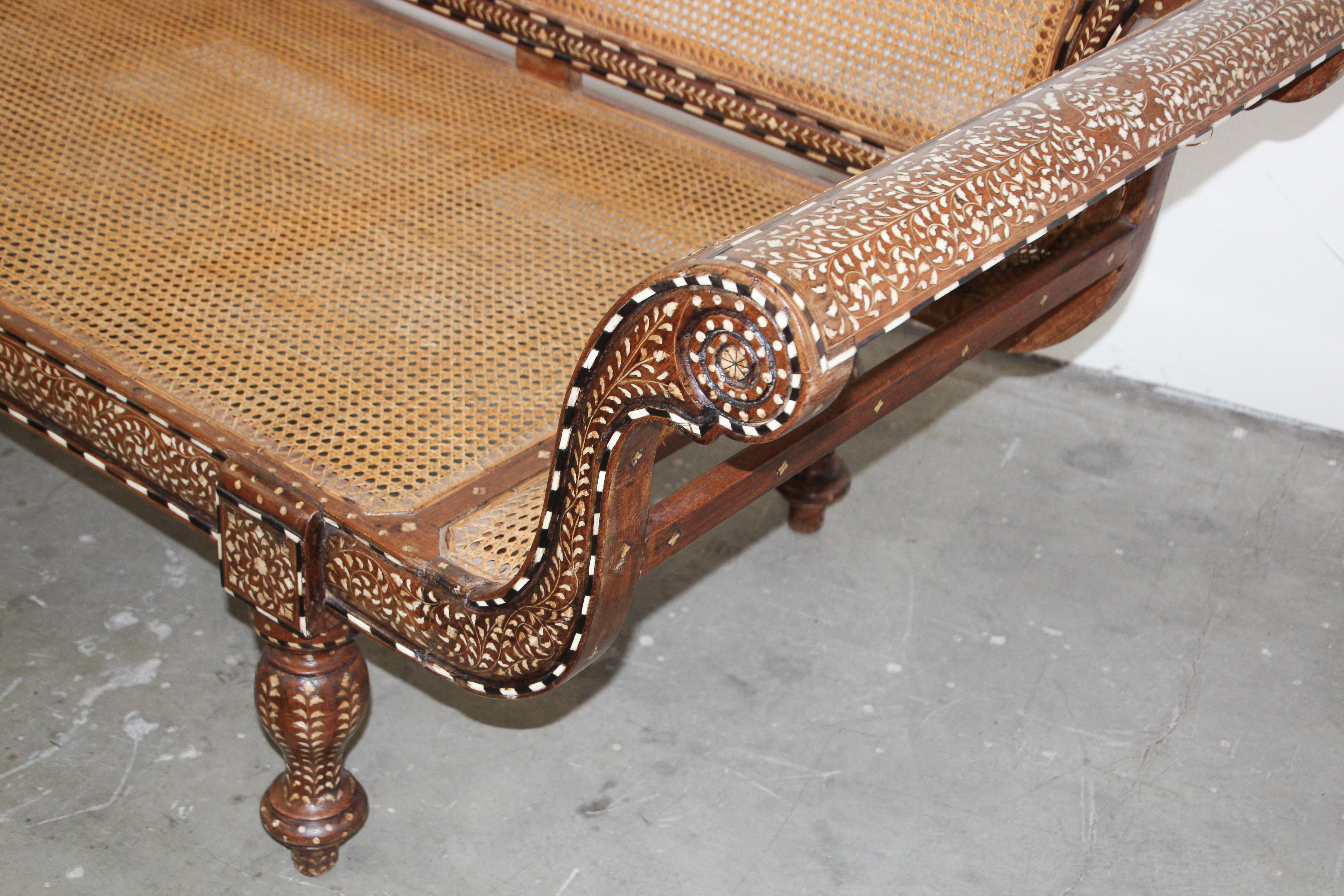 Indian Bone Inlaid Anglo-Indian Settee 9