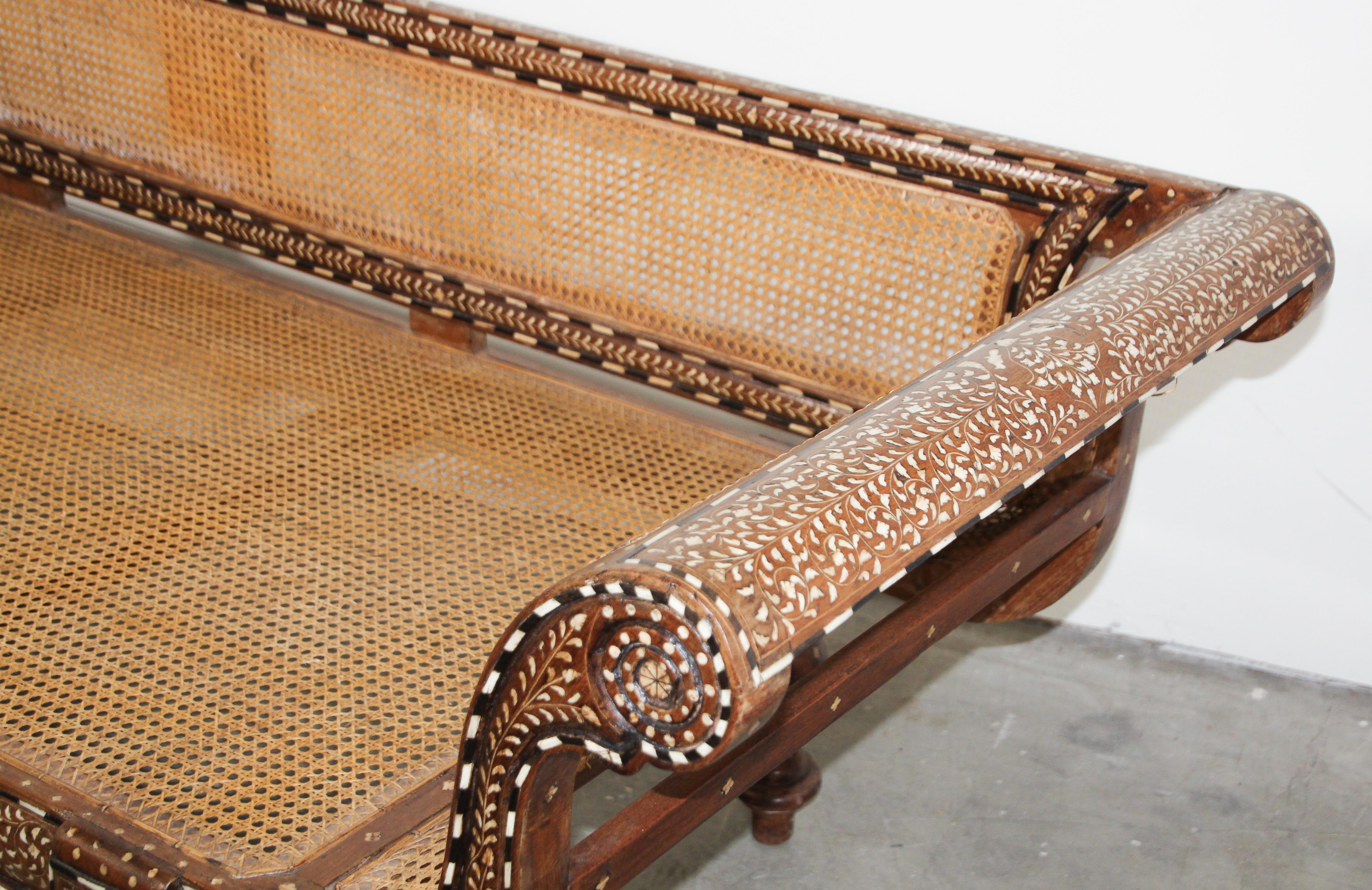 Indian Bone Inlaid Anglo-Indian Settee 10