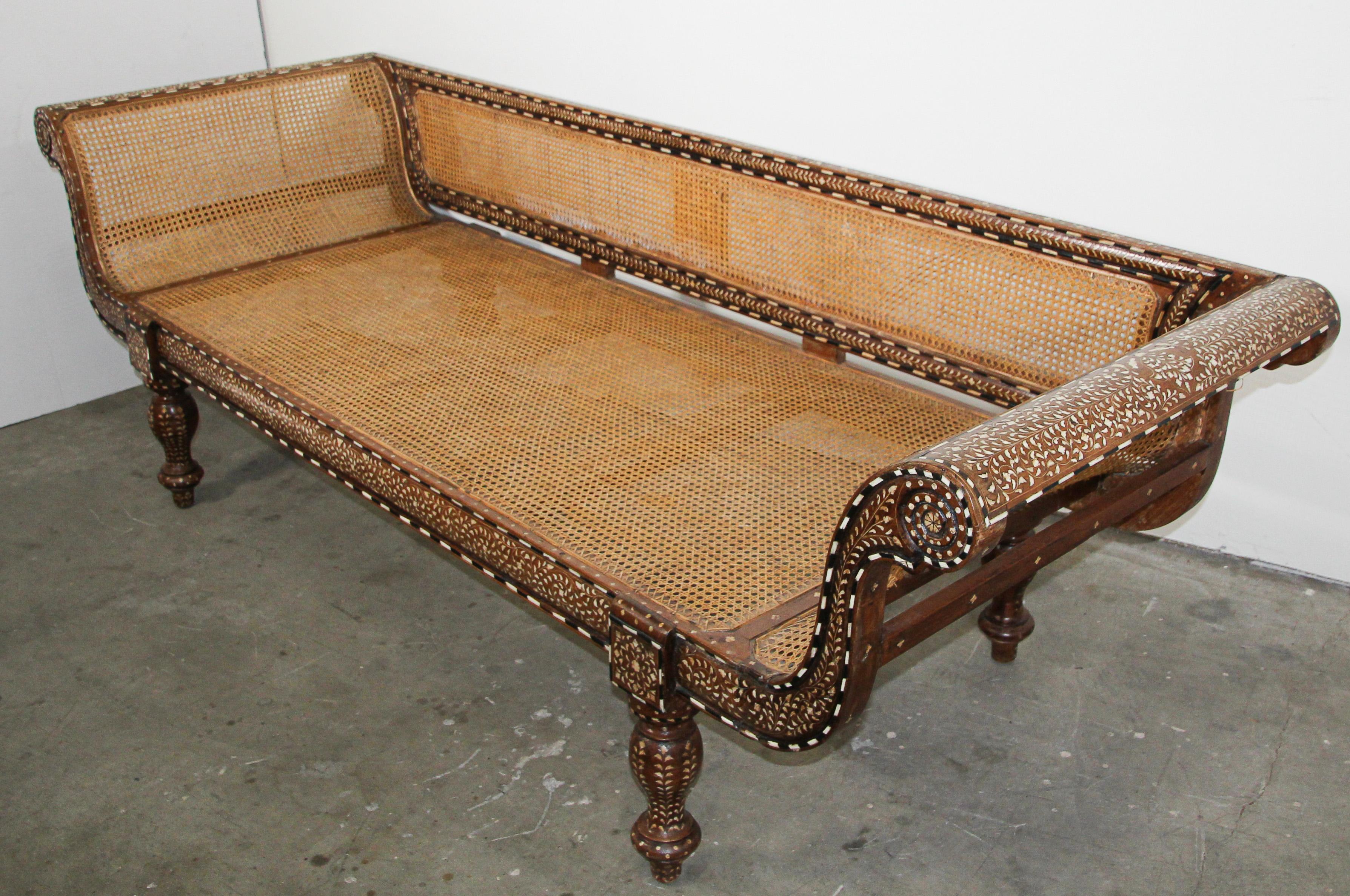 Indian Bone Inlaid Anglo-Indian Day Bed 11