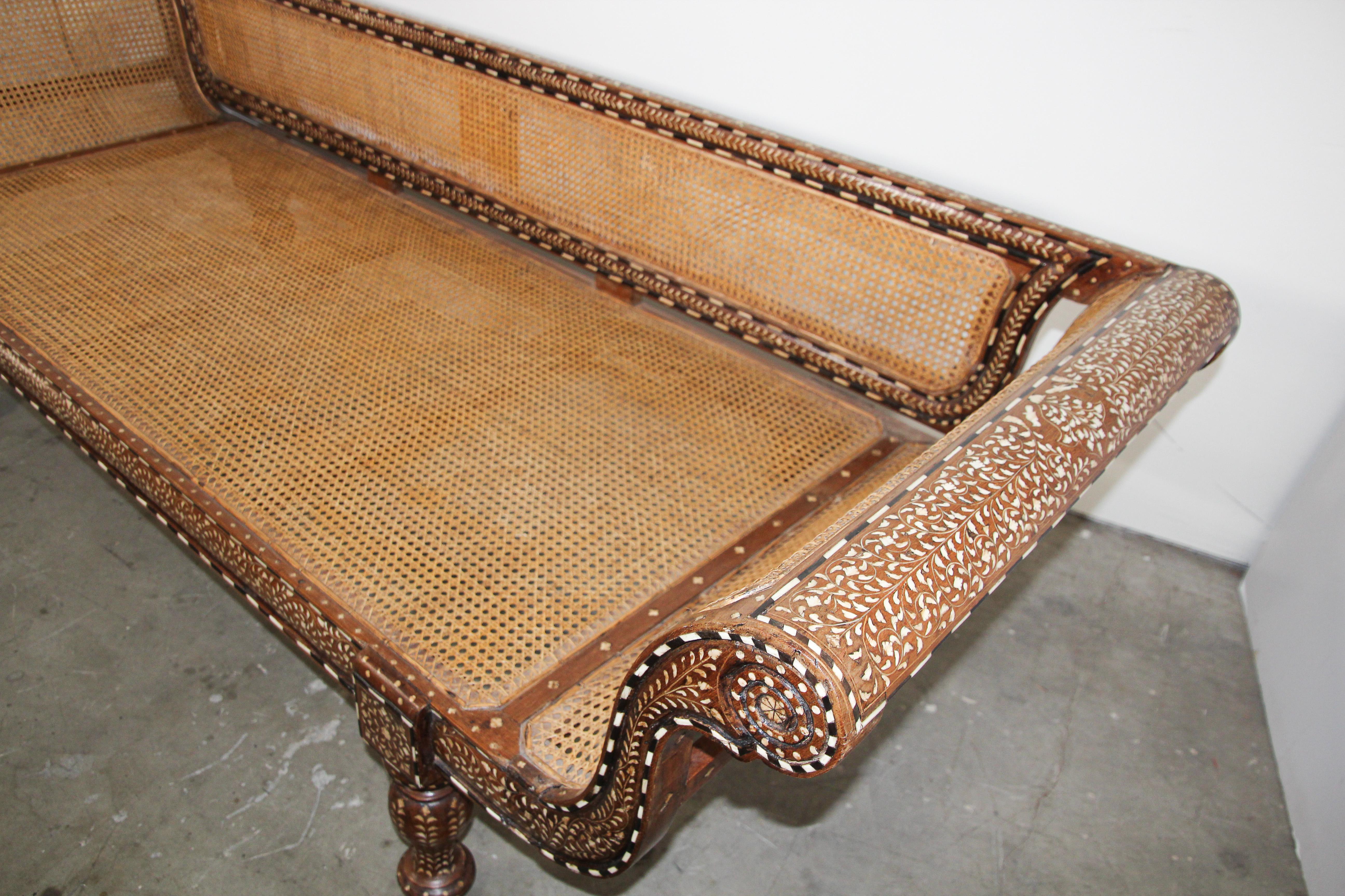 Indian Bone Inlaid Anglo-Indian Settee 11