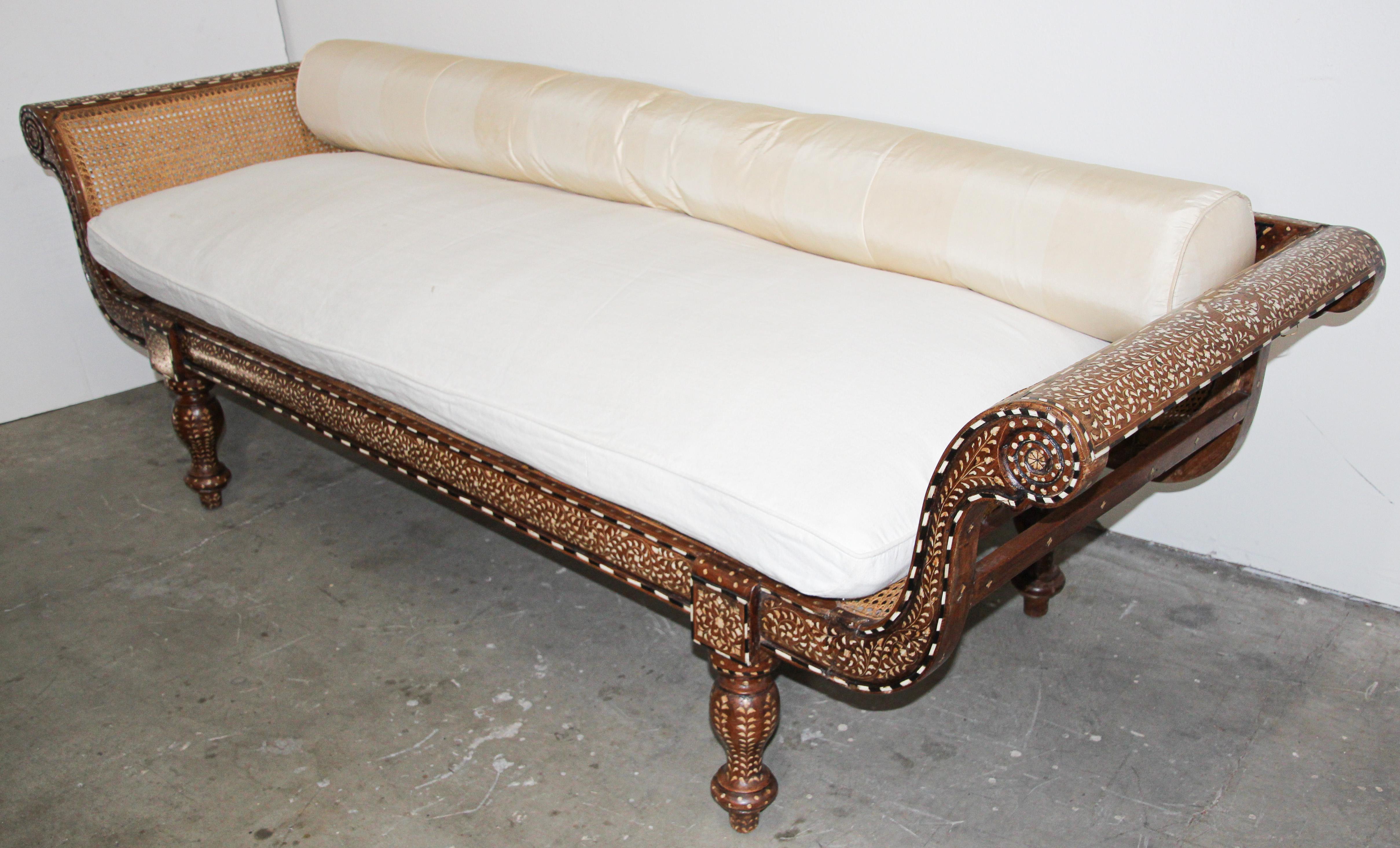 Indian Bone Inlaid Anglo-Indian Settee 1