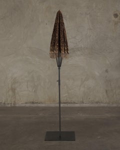 Indian Brass and Silver Embroidered Velvet Wedding Parasol on Stand