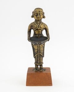 Indian Brass Deeplakshmi Figural Oil Lamp