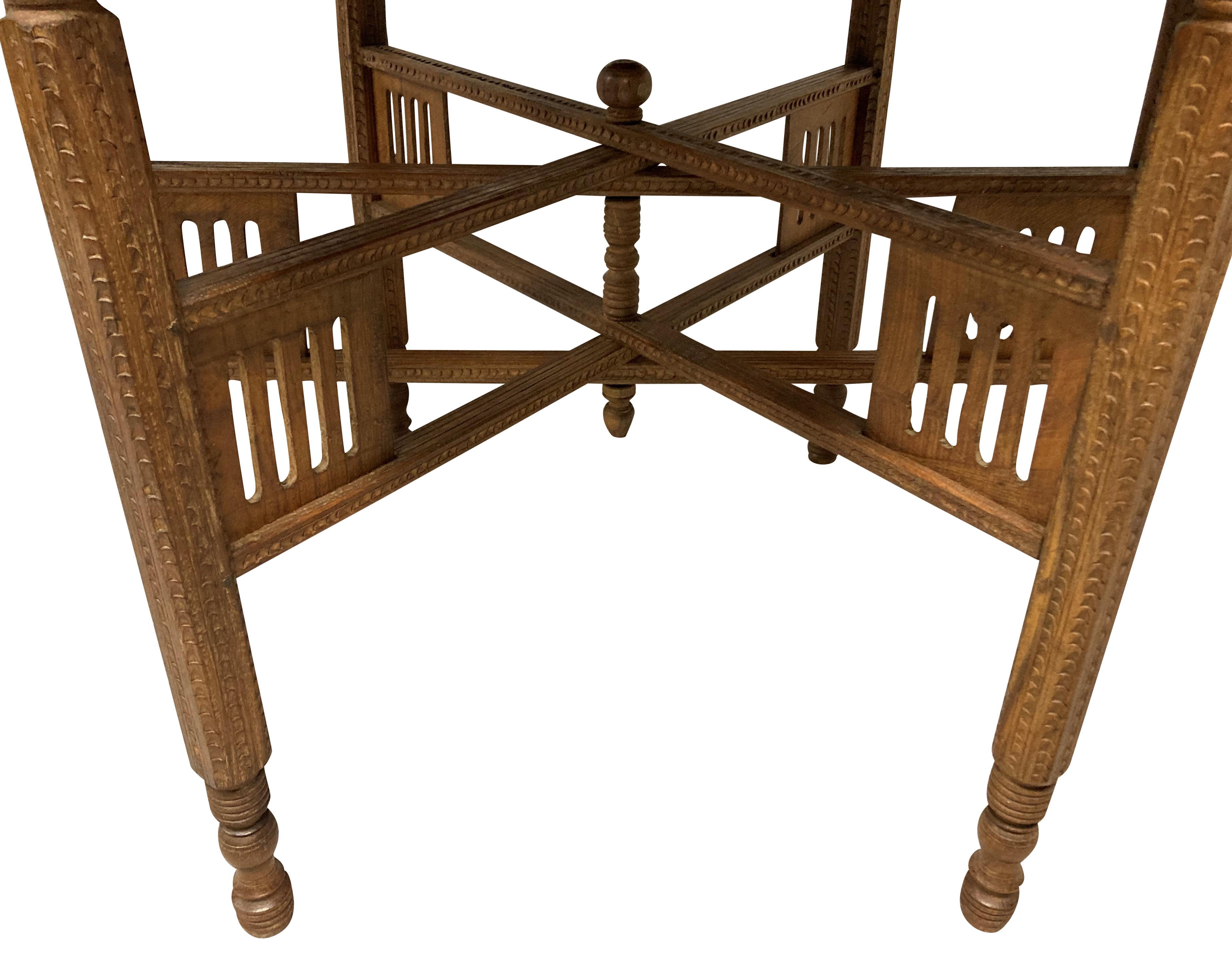 Indian Brass Folding Occasional Table In Good Condition For Sale In London, GB