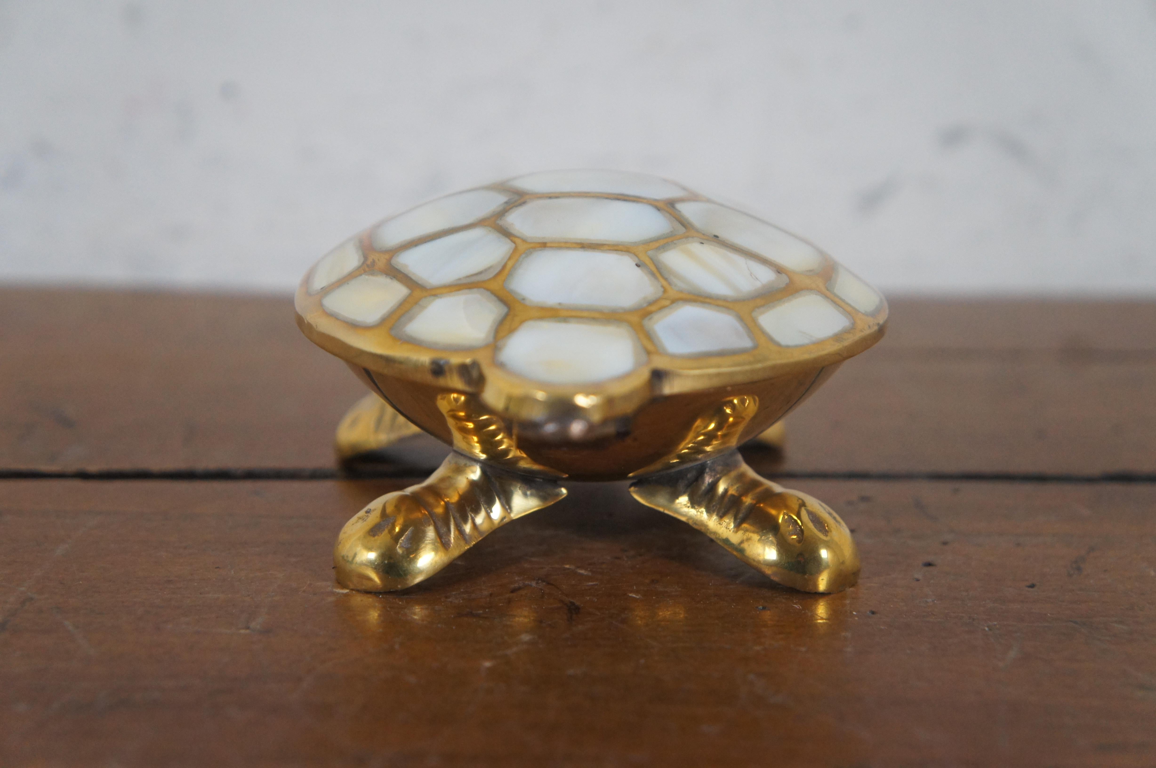 brass turtle trinket box