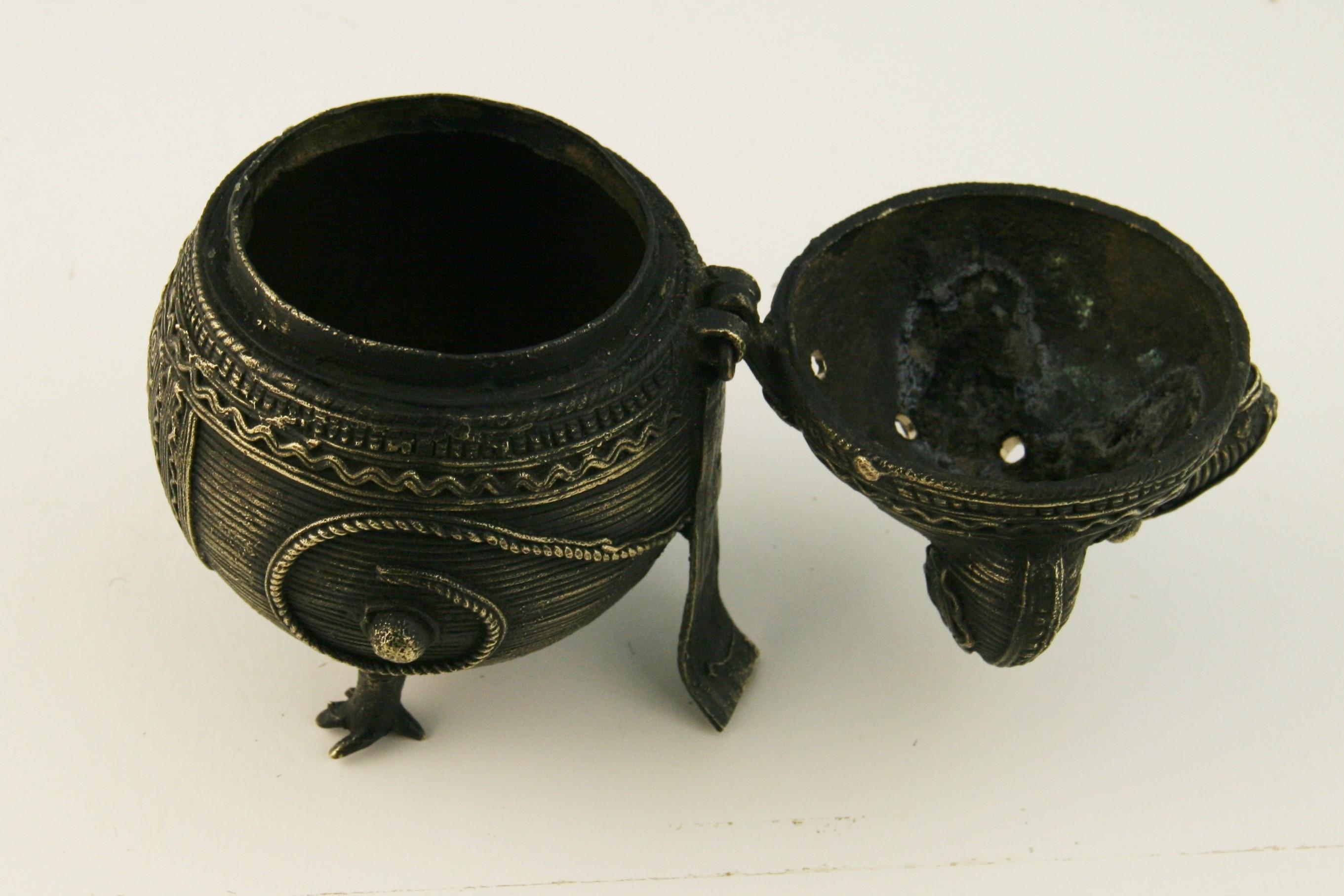 Indian Brass Owl Incense Burner / Lidded Box 2