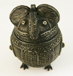 Indian Brass Owl Incense Burner / Lidded Box