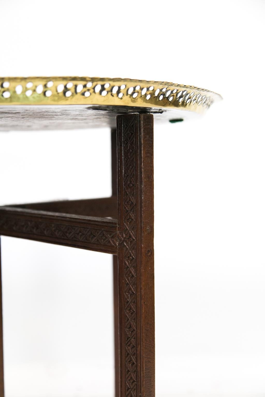 Indian Brass Top Table In Good Condition In Wilson, NC