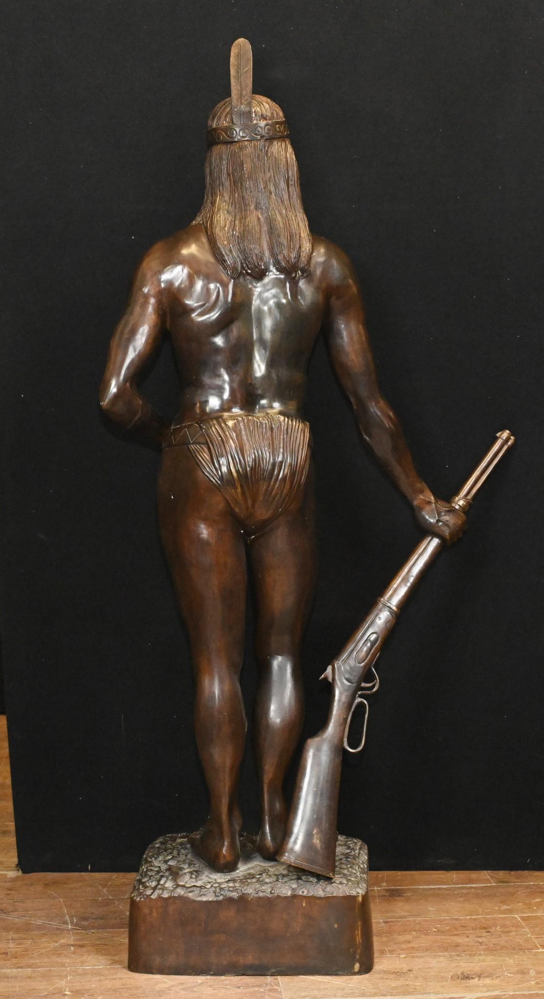 Indian Brave Bronze Statue Frederic Remington 3/4 Lifesize Native American Casti 10