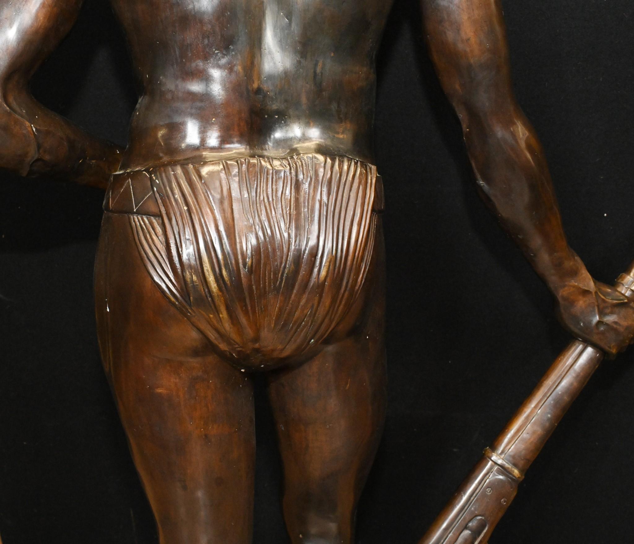 Indian Brave Bronze Statue Frederic Remington 3/4 Lifesize Native American Casti 15
