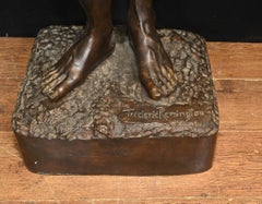 Indian Brave Bronze Statue Frederic Remington 3/4 Lifesize Native American Casti