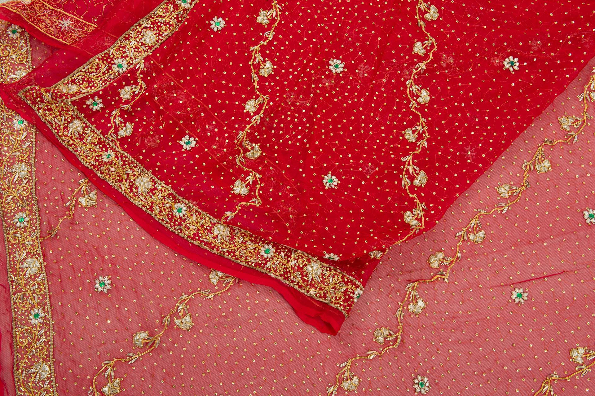 Agra Indian Bridal Veil as a Shawl For Sale