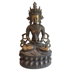 Indischer Amitabha Buddha aus Bronze