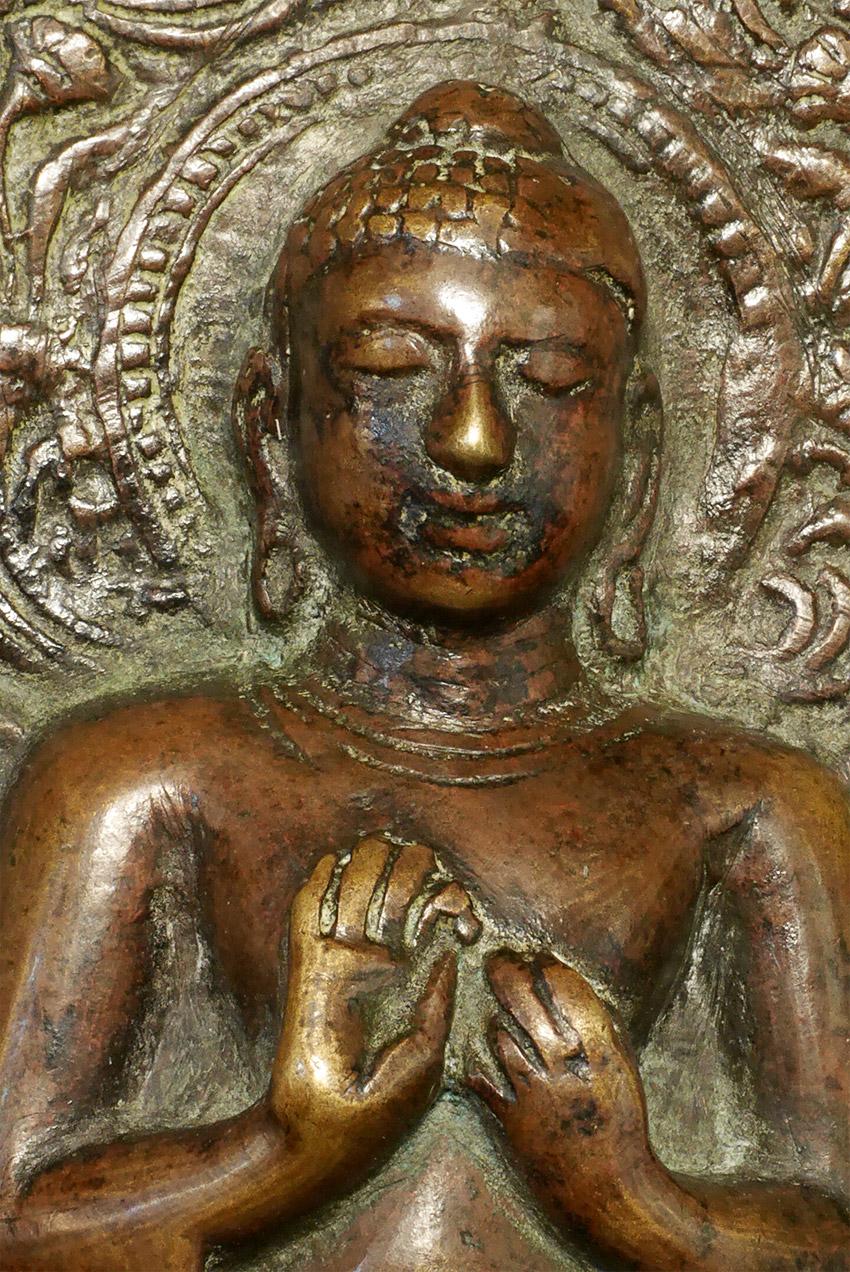 Moulage Bouddha indien en bronze de forme classique, 7605 en vente