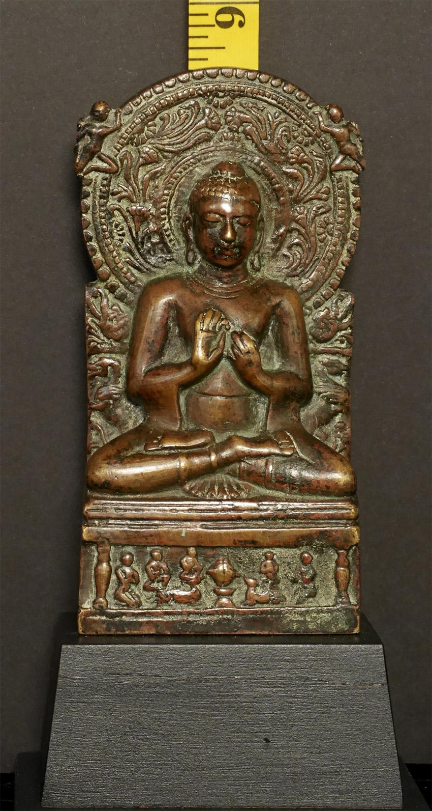 Bouddha indien en bronze de forme classique, 7605 en vente 1