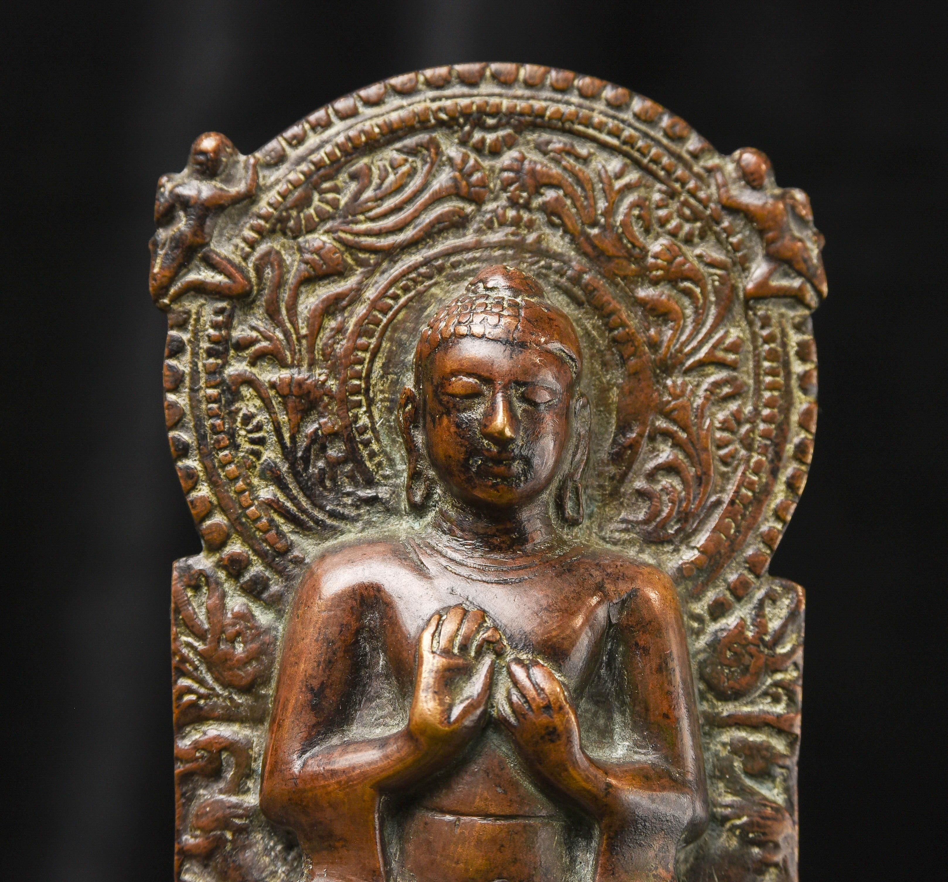 Bouddha indien en bronze de forme classique, 9885 en vente 3