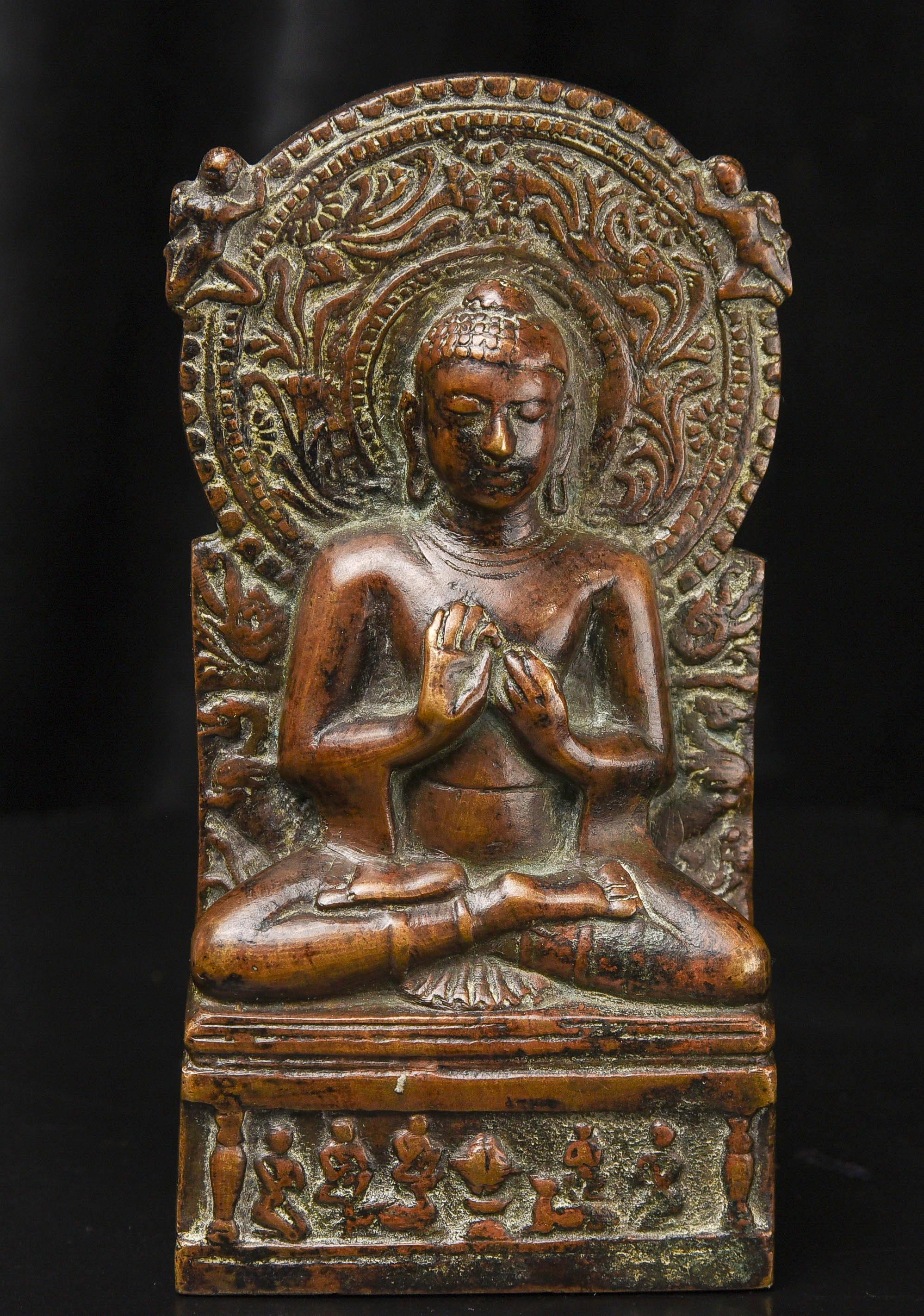 Bouddha indien en bronze de forme classique, 9885 en vente 4