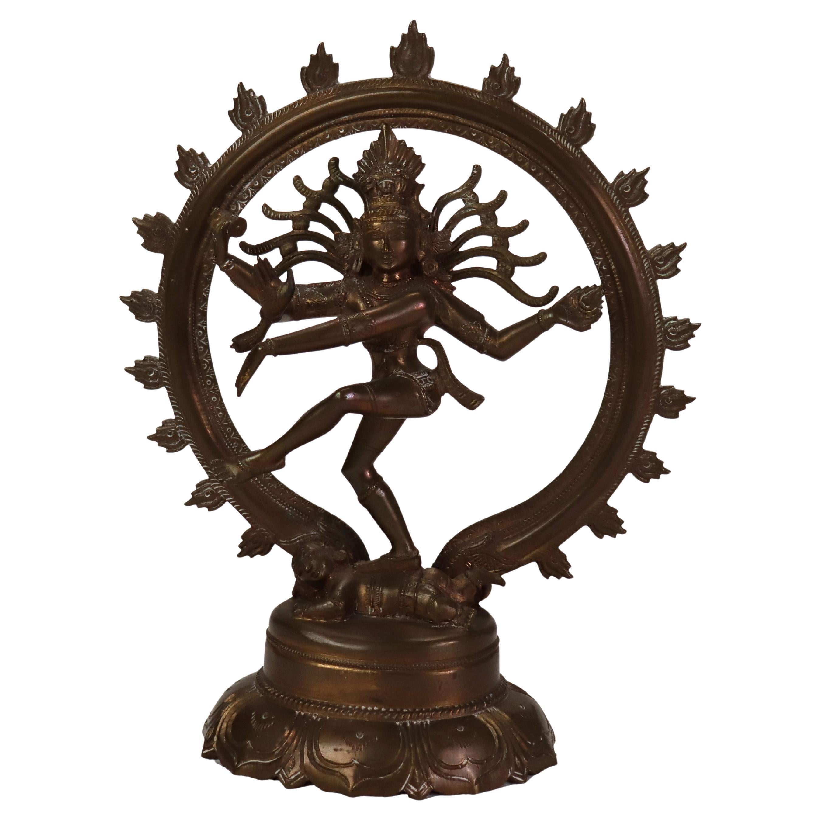 Indian Bronze Nataraja Dancing Shiva Statue 20thC