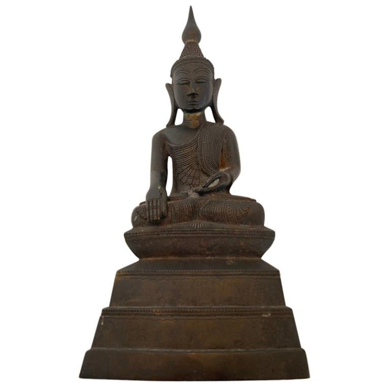 Indian Buddha Shan Bronze with Prayer Inside