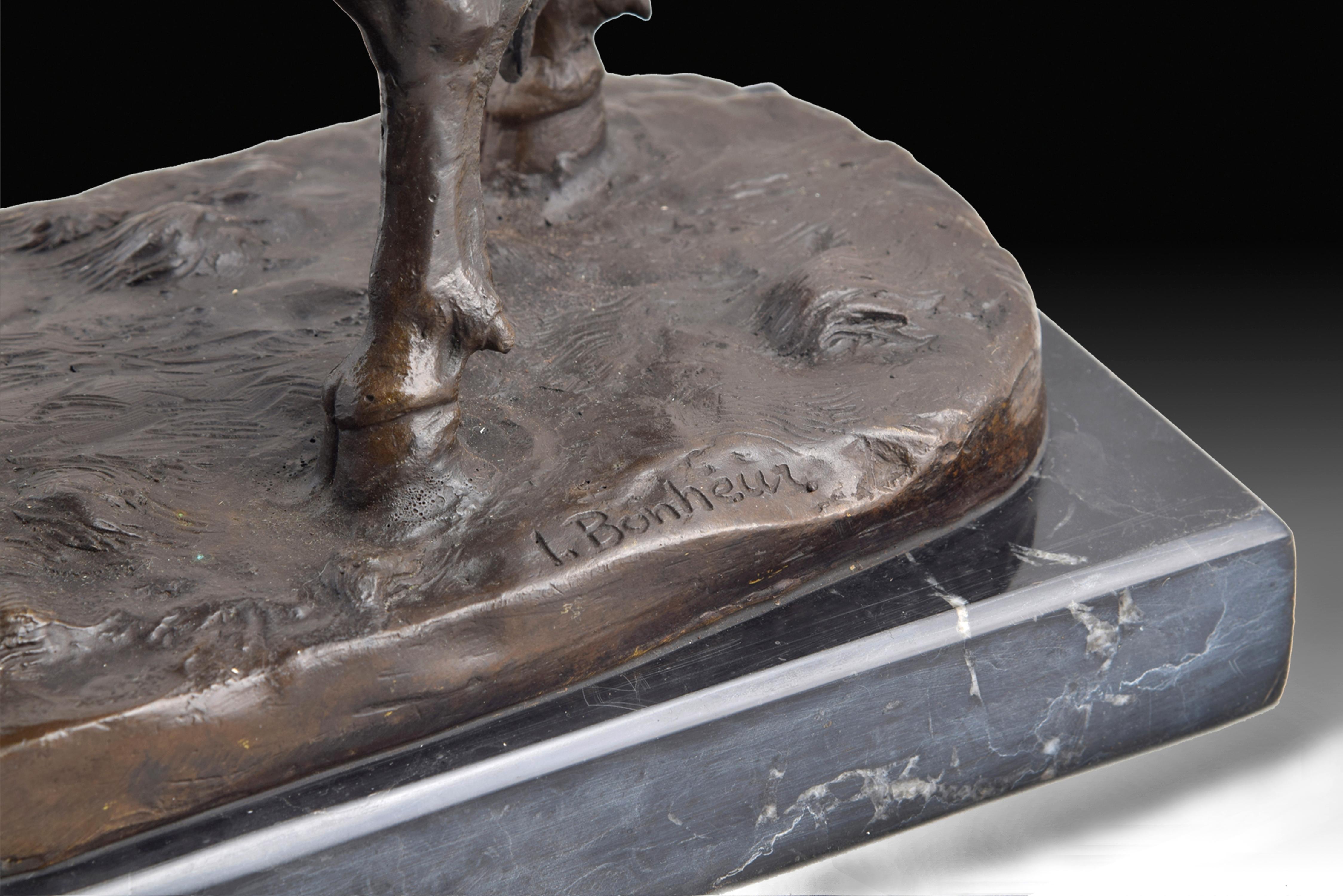 20th Century Indian Bull. Bronze, Marble. For Sale