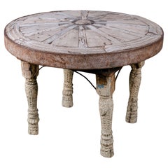 Retro Indian Bullock Cart Wheel Table