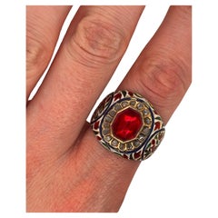 Indian c1890s Enamel & Spinel Ring