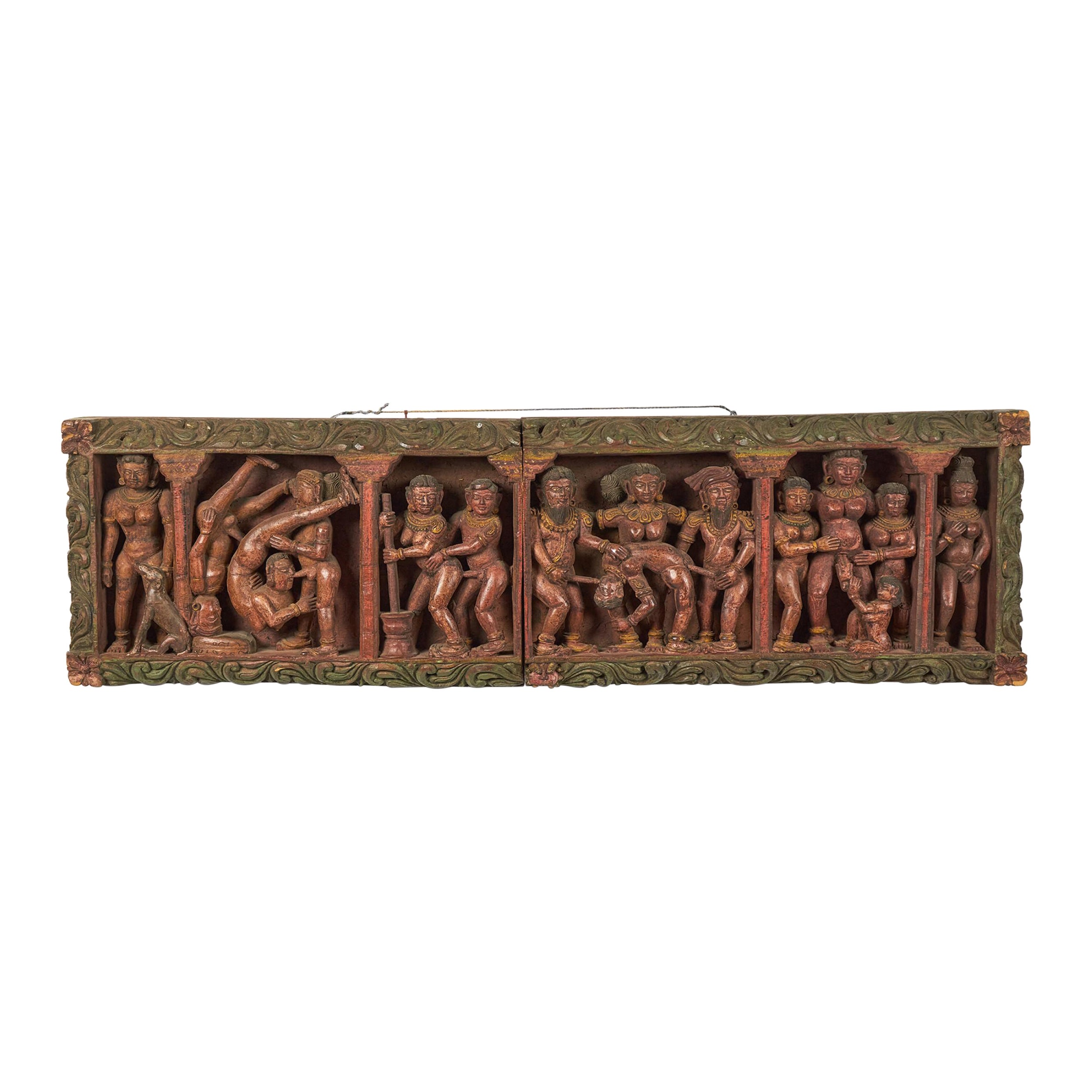 Indian Carved Erotic Wall Plaque