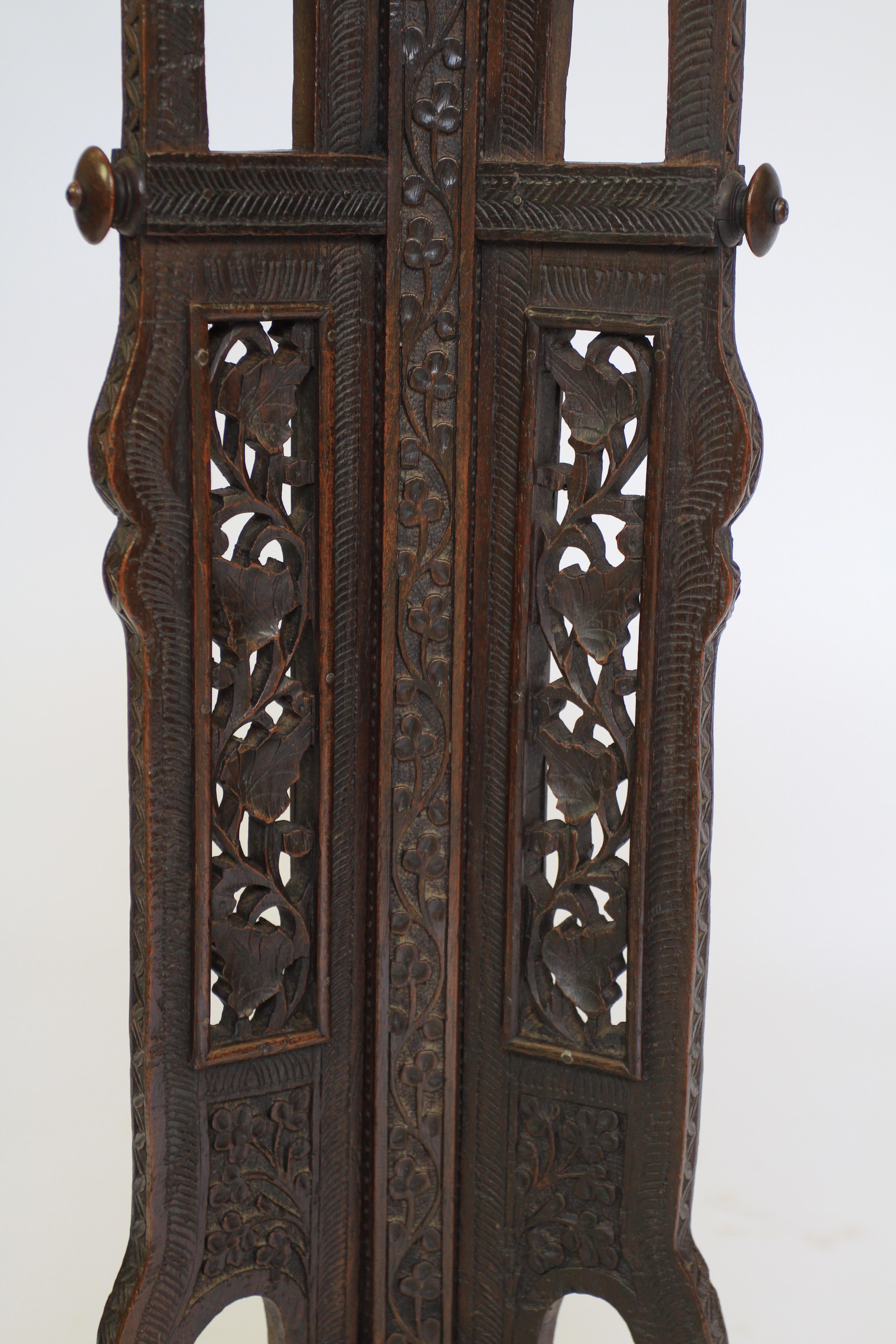 Hardwood Indian Carved Lamp Table circa 1930s For Sale