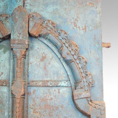 Indian Carved Teak Doors with Original Paint