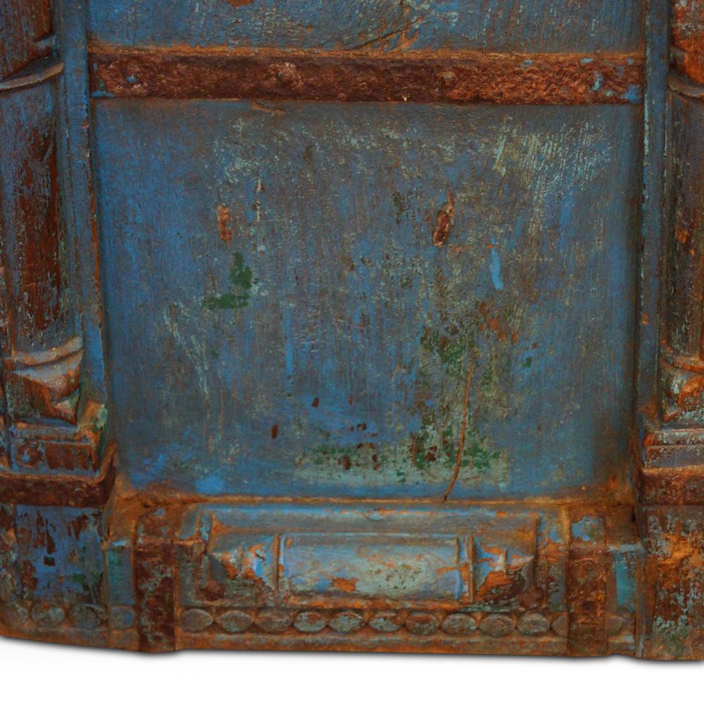 Indian Carved Teak Doors with Original Paint 1