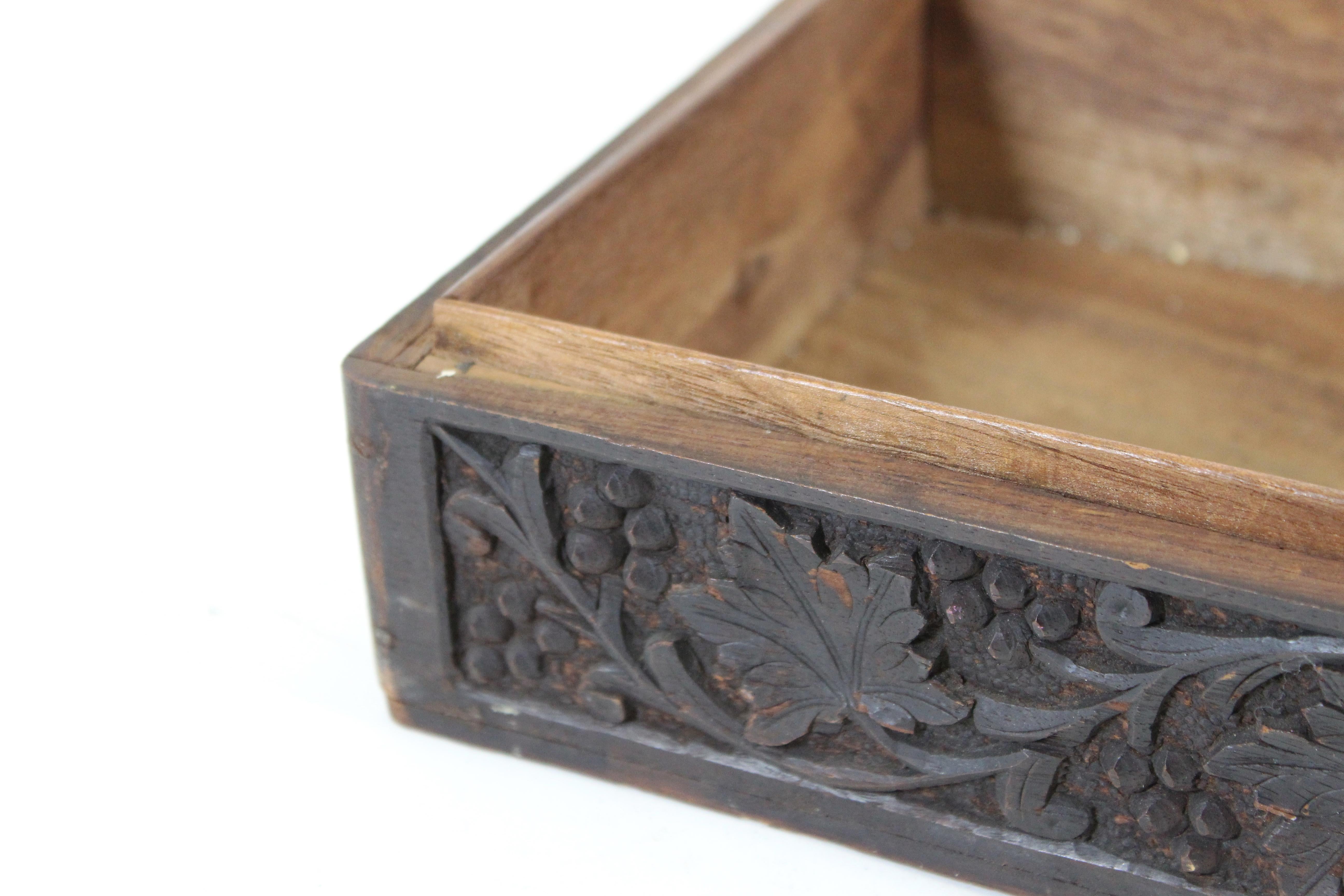 Indian Carved Wood Humidor Box For Sale 3