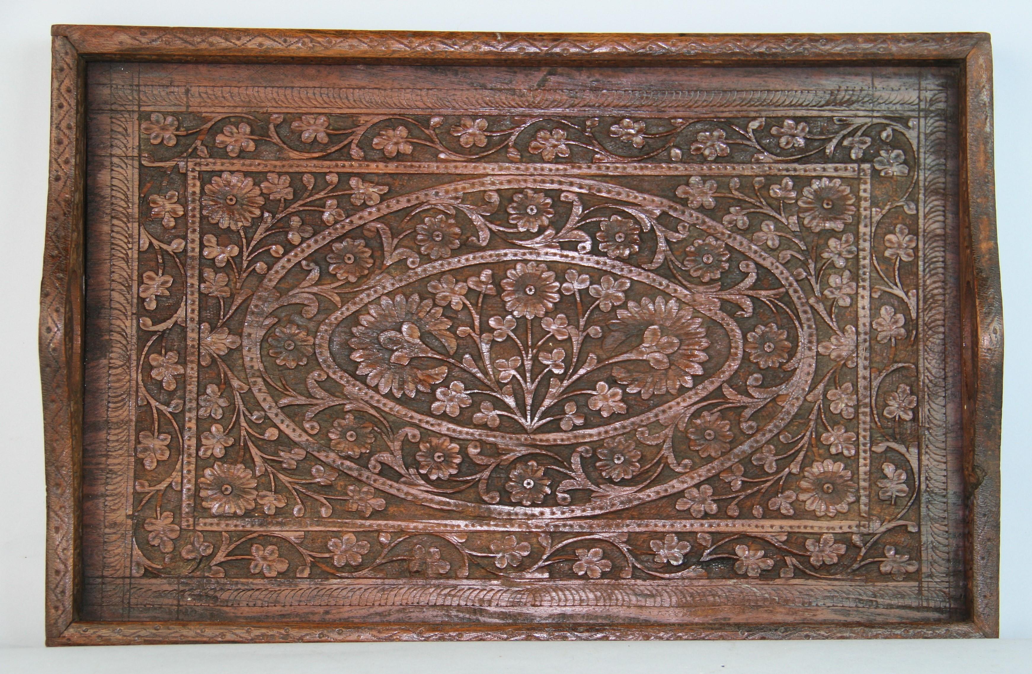 indian wooden tray