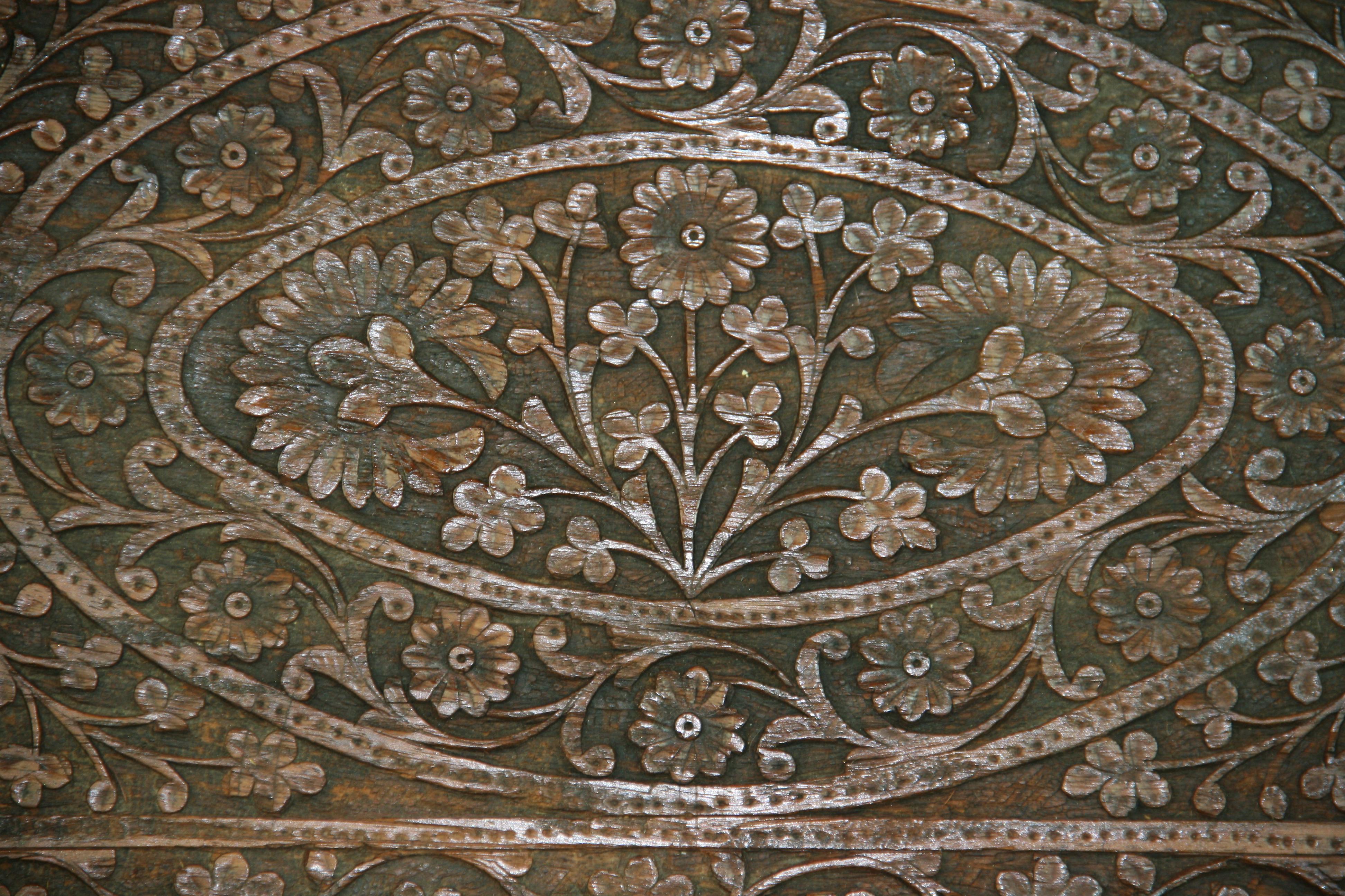carved wooden tray