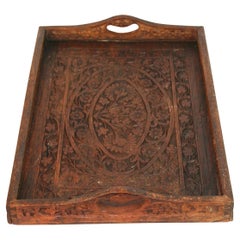 Indian Carved Wood Serving Tray 1960's