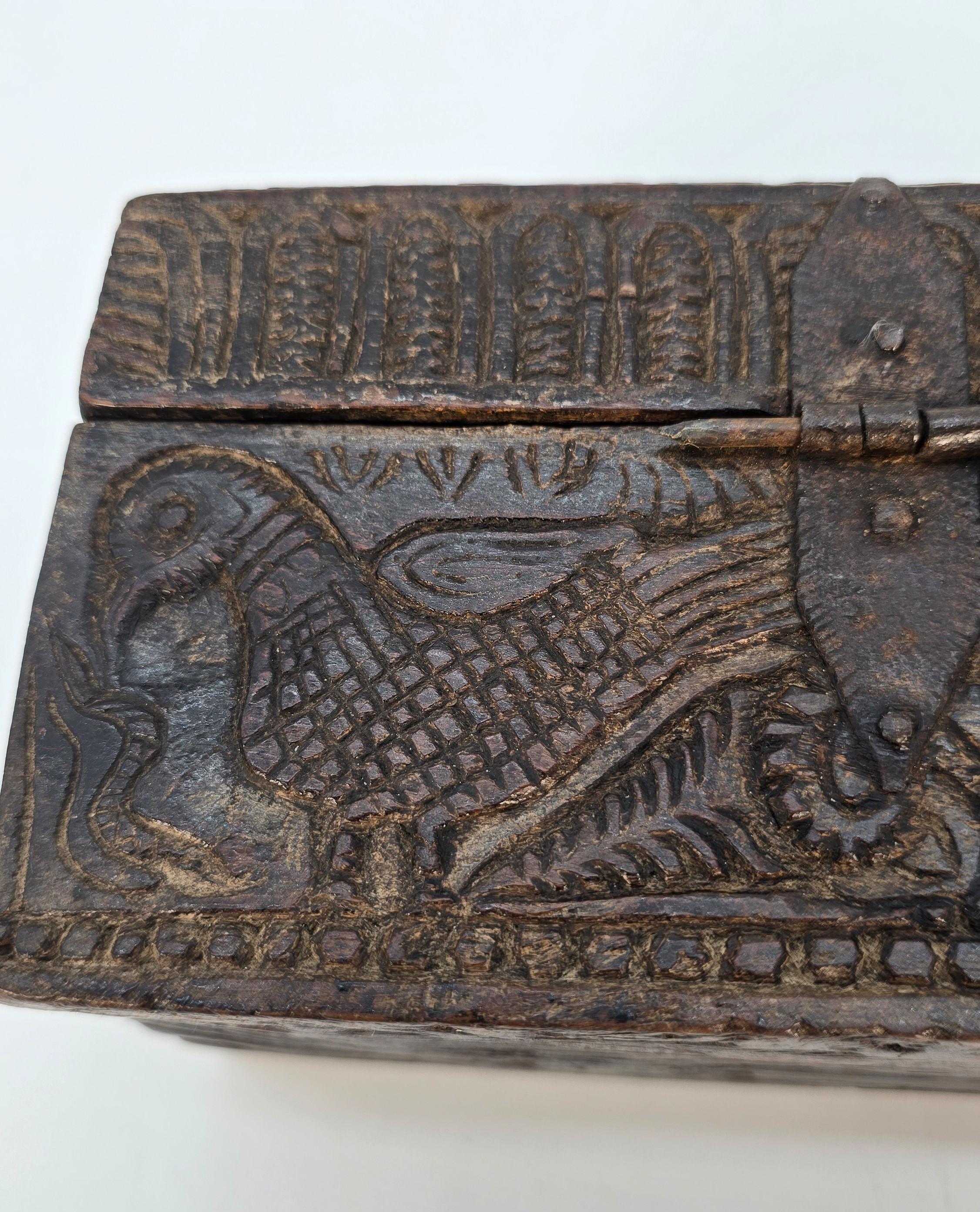 Indian carved wood spice box, late 17th century, circa 1790 For Sale 9