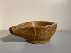 Indian Carved Yellow Sandstone Yoni Bowl, 19th Century or Earlier