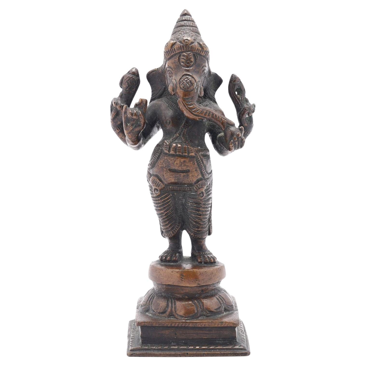 Indian cast bronze figure of Ganesha, c. 1800
s