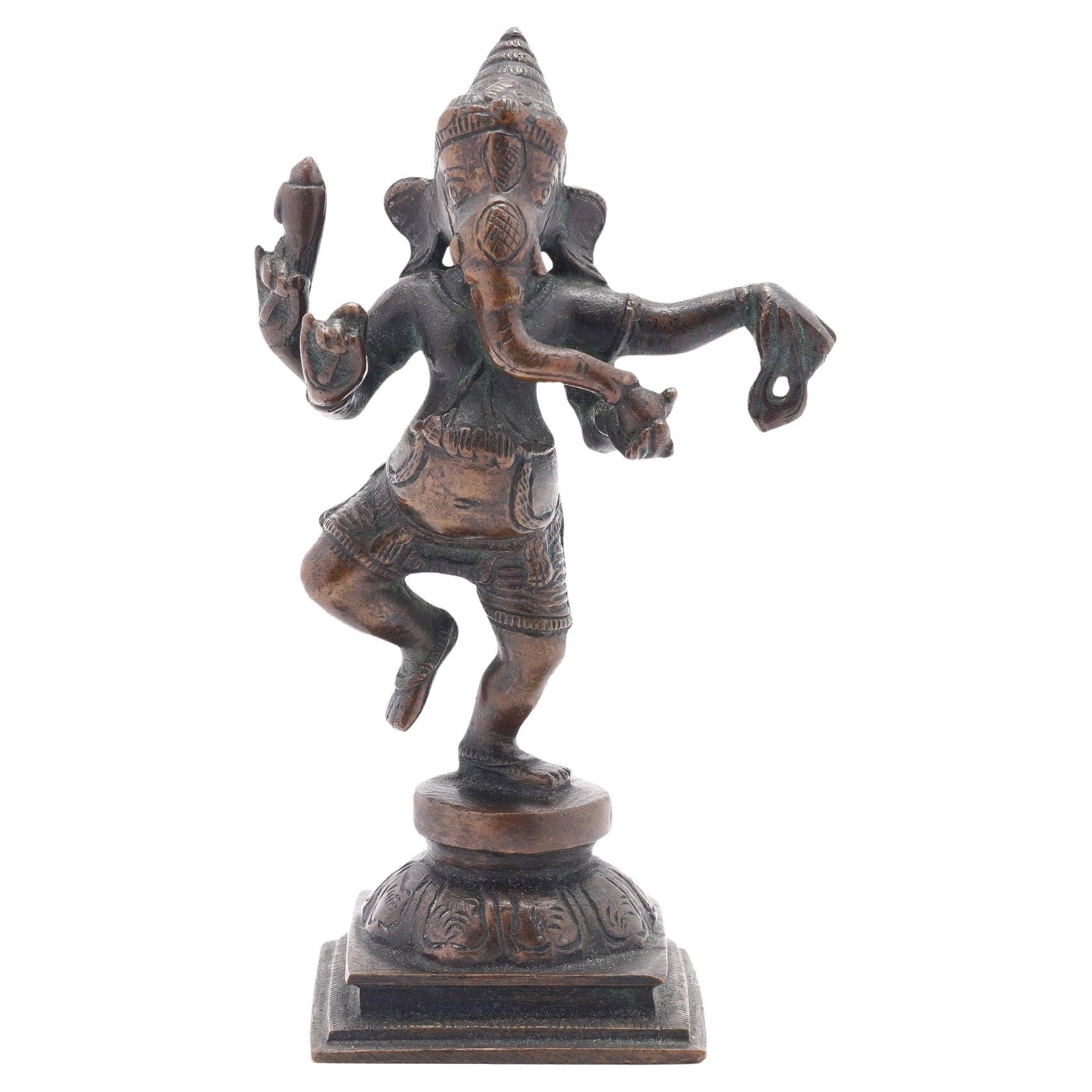 Indian cast bronze statue of a standing Ganesha, c. 1800
s
