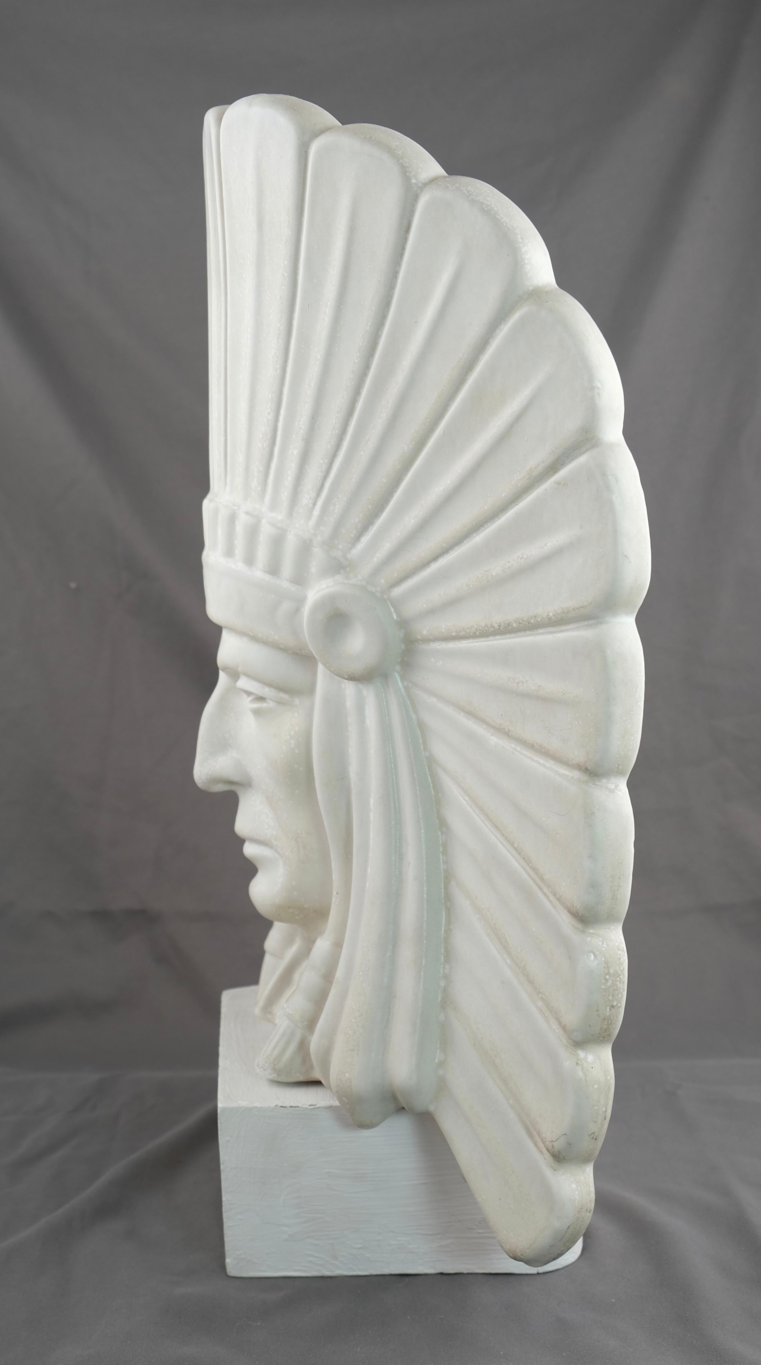 Swedish Sculpture. Indian Chief. Signed Gunnar Nylund, Rörstrand 1940s For Sale